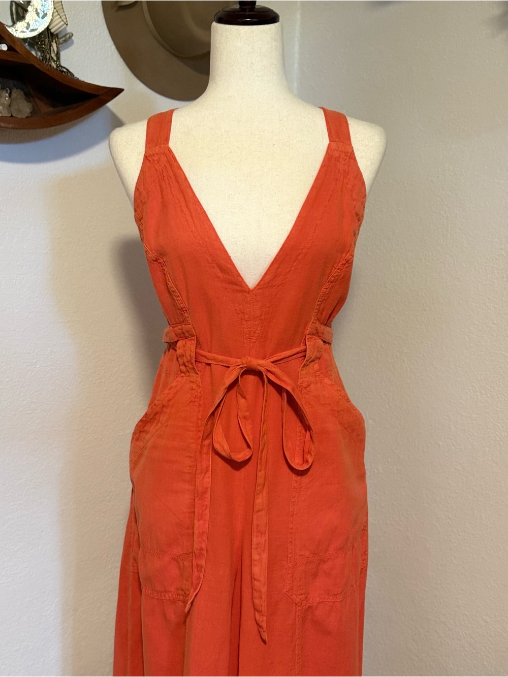 NWT Free People Wide Leg Jumpsuit Linen Cotton Medium - Picture 15 of 16